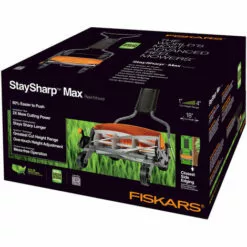 Fiskars Tondeuse à Gazon Manuelle, Tondeuse à Cylindre Avec Système De Coupe Sans Frottement Des Lames, Largeur De Coupe: 46 Cm, Noir/Orange/Argenté, StaySharp Max, 1000591 -Tondeuse Et Accessoires Boutique 10641592 5