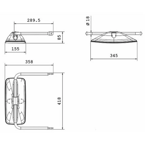 LEM SELECT Rétroviseur Coté Gauche 354 X 169 MM Adaptable DEUTZ 4 LEM SELECT Rétroviseur Coté Gauche 354 X 169 MM Adaptable DEUTZ – Image 2