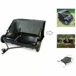 BIGB Remorque Balayeuse De Jardin 95 Cm Pour Tracteur Tondeuse Autoportée - Feuilles Et Pelouses