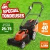 OUTIROR Tondeuse électrique Sans Fil à Batterie Rechargeable - 37 Cm De Largeur De Coupe -Tondeuse Et Accessoires Boutique 18363119 1