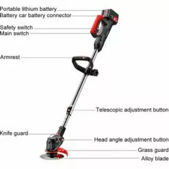 AUGIENB 48VF 3900Mah Coupe Bordure Sans Fil Rechargeable Tondeuse à Gazon De Jardin Avec 1 Batterie -Tondeuse Et Accessoires Boutique 29984957 3
