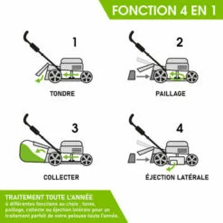 Tondeuse Thermique Tractée 53cm 224cc 2.800 Trs/min 7cv Moteur De Marque 4 Temps 60l Réglage Central 30-80mm, Capot En Tôle En Acier, 4 En 1 - 21224 POWER De Brast -Tondeuse Et Accessoires Boutique 32162606 4
