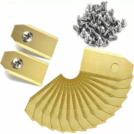 LITZEE Lot De 45 Lames En Titane Pour Tondeuse Robot Husqvarna Automower, Gardena, Yardforce (3 G - 0,75 Mm) + 45 Vis 3 LITZEE Lot De 45 Lames En Titane Pour Tondeuse Robot Husqvarna Automower, Gardena, Yardforce (3 G - 0,75 Mm) + 45 Vis