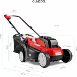 Tondeuse à Batterie Sans Fil 40V GLM200L, 2 Batteries 20V 2 Ou 4 Ah + 1 Chargeur, Largeur De Coupe 33cm, 5 Hauteurs, 3900RPM, Panier De Ramassage 35L - Greencut