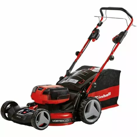 Einhell Tondeuse à Gazon Sans Fil GE-CM 36/47 S HW Li Power X-Change (36V, Grandes Roues Sur Roulement à Billes, Moteur Sans Charbons) Livré Avec 4 Batteries 4,0 Ah Et 2 Chargeurs Doubles) 2 Einhell Tondeuse à Gazon Sans Fil GE-CM 36/47 S HW Li Power X-Change (36V, Grandes Roues Sur Roulement à Billes, Moteur Sans Charbons) Livré Avec 4 Batteries 4,0 Ah Et 2 Chargeurs Doubles)
