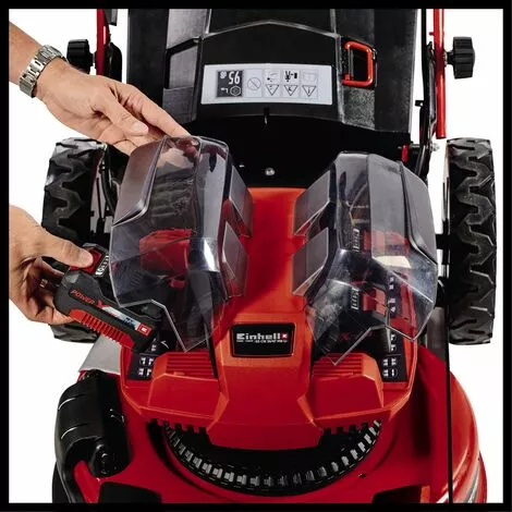 Einhell Tondeuse à Gazon Sans Fil GE-CM 36/47 S HW Li Power X-Change (36V, Grandes Roues Sur Roulement à Billes, Moteur Sans Charbons) Livré Avec 4 Batteries 4,0 Ah Et 2 Chargeurs Doubles) 3 Einhell Tondeuse à Gazon Sans Fil GE-CM 36/47 S HW Li Power X-Change (36V, Grandes Roues Sur Roulement à Billes, Moteur Sans Charbons) Livré Avec 4 Batteries 4,0 Ah Et 2 Chargeurs Doubles) – Image 2
