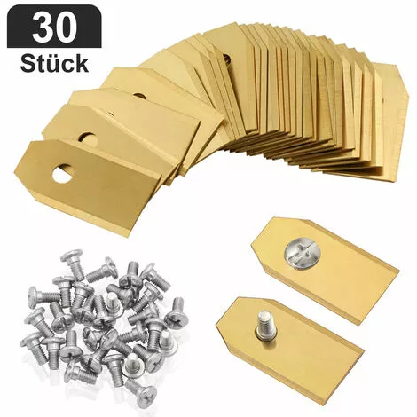 Hengda 30 Lames De Tondeuses-robots En Titane Pour Ardumower, Husqvarna Automower 0,75mm - Jaune 3 Hengda 30 Lames De Tondeuses-robots En Titane Pour Ardumower, Husqvarna Automower 0,75mm - Jaune