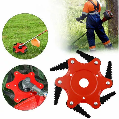 QERSTA Lame De Tondeuse à Gazon En Dents De Scie, Tête De Tonte à Six Lames, Accessoires De Désherbage Agricole 0,5 Lame Noire à Corps Rouge 4 QERSTA Lame De Tondeuse à Gazon En Dents De Scie, Tête De Tonte à Six Lames, Accessoires De Désherbage Agricole 0,5 Lame Noire à Corps Rouge – Image 2
