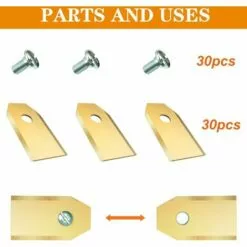 ILOVEMILAN 30 X Lames De Rechange En Titane Pour Tous Les Tondeuses De Jardin Automower Husqvarna/Gardena/Yard Force/Automower, Robuste (3.1 G / 0.75 Mm) Avec Vis -Tondeuse Et Accessoires Boutique 54413380 4