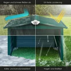 KESSER® Toit à Deux versants De Garage Pour Tondeuse | Toiture | Carport | Abri En Métal Pour Tondeuse à Gazon, Robot à Gazon, Tondeuse Automatique De Jardin | Résistant Aux Intempéries | Garage Pour Tondeuse Robot Avec Matériel De Montage, Vert -Tondeuse Et Accessoires Boutique 54941672 4