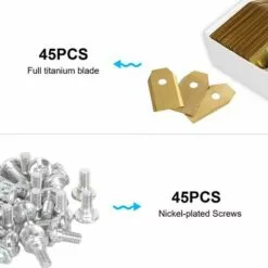TINOR 45 Pièces Lames Tondeuse En Titane, Lame Robot Tondeuse Pour Husqvarn/Automower/Yardforce/Gardena Avec Vis, Lames De Rechange Pour Modèles 105, 310, 315, 320, 420, 430x, R40i -Tondeuse Et Accessoires Boutique 56198330 5