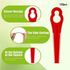 HKLFFJA 120pcs Lames En Plastique De Rechange Pour Coupe Bordure Lame De Tondeuse à Gazon Lames Pour Débroussailleuse Sans Fil Lames De Coupe De Remplacement Pour Jardin Pelouse (Vert) -Tondeuse Et Accessoires Boutique 57020508 3