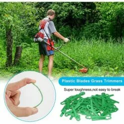 HKLFFJA 120pcs Lames En Plastique De Rechange Pour Coupe Bordure Lame De Tondeuse à Gazon Lames Pour Débroussailleuse Sans Fil Lames De Coupe De Remplacement Pour Jardin Pelouse (Vert) -Tondeuse Et Accessoires Boutique 57020508 5