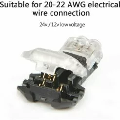 FLYME 12Pcs Connecteurs De Câble En T, 12V Etanches Connecteur De Fil Electrique à 2 Broches Connecteur Basse Tension Pour Connexion Electrique Temporaire / Audio / Vidéo / Eclairage -Tondeuse Et Accessoires Boutique 57355370 4