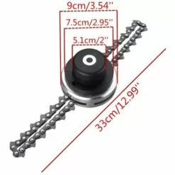 DONTODENT Tête De Fauche à Chaîne - Tête De Fauche à Chaîne - Tête De Faucheuse Irrigatrice - Tête De Faucheuse Sarcleuse - Noir - Entretoise Universelle 25.4mm -Tondeuse Et Accessoires Boutique 57922239 2