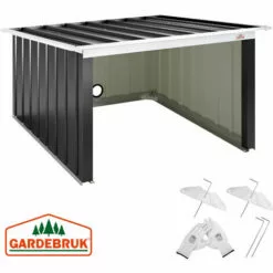 GARDEBRUK Garage Robot Tondeuse Métal Résistant Intempéries 4 Piquets De Terre Herbe Tonte Pultdach Anthrazit (de) -Tondeuse Et Accessoires Boutique 57959510 2