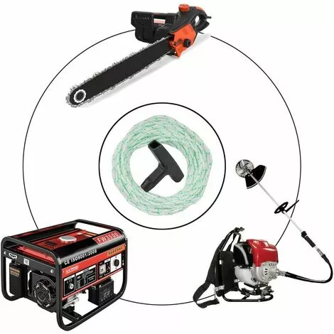 TANABATA Lot De 2 Cordes De Lanceur De 10 M (diamètre : 3 Mm), Cordon De Tirage Sonku Avec 2 Poignées De Lanceur Pour Tondeuse à Gazon Husqvarna Stihl Poulan - Vert 7 TANABATA Lot De 2 Cordes De Lanceur De 10 M (diamètre : 3 Mm), Cordon De Tirage Sonku Avec 2 Poignées De Lanceur Pour Tondeuse à Gazon Husqvarna Stihl Poulan - Vert – Image 5