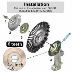 GRID COOL Lame De Coupe-herbe à Tête De Coupe-herbe De 8 Pouces Avec Kit D'adaptateur Universel 4pcs -Tondeuse Et Accessoires Boutique 58347557 3