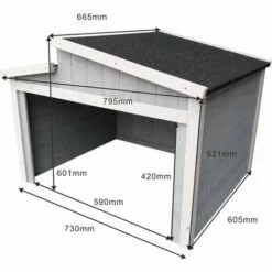 WILTEC Garage Pour Robot-tondeuse Toit Gradin Bois Massif Abri Carport Gris 60,5x73x66,5cm -Tondeuse Et Accessoires Boutique 58401087 4