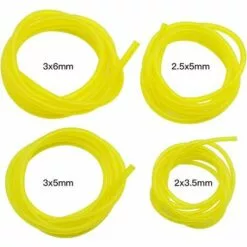 AOUGO 4 Pièces Tuyaux D'Essence Longueur 1.5m Tuyau De Conduite De Carburant Universel Outils De Jardin Jaune Transparent Pour Souffleur Tondeuse Tronçonneuse Tondeuse à Gazon Accessoires