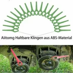 FVBJD 30 Pièces Lames En Plastique,Florabest Border Cutter, Lame De Tondeuse En Plastique Pour Coupe Bordure Florabest(La Couleur Verte) -Tondeuse Et Accessoires Boutique 58677322 3