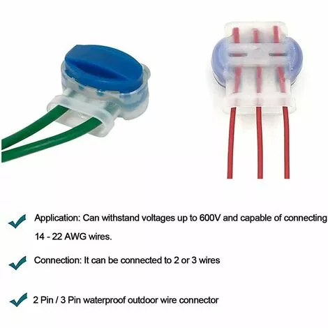 FVBJD Connecteurs De Câble Remplis Des Résines Pour Jardin & Extérieur Et Tondeuse Robot,50 Pièces 5 FVBJD Connecteurs De Câble Remplis Des Résines Pour Jardin & Extérieur Et Tondeuse Robot,50 Pièces – Image 3
