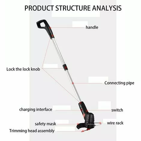 NAXUNNN Tondeuse à Gazon électrique Sans Fil Avec Batterie - Portable Et Extensible - Sans Fil - Pour Terrasse, Jardin 5 NAXUNNN Tondeuse à Gazon électrique Sans Fil Avec Batterie - Portable Et Extensible - Sans Fil - Pour Terrasse, Jardin – Image 3