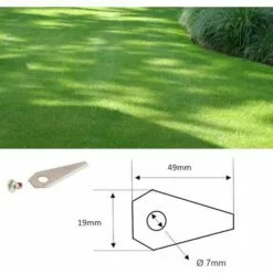 CYCLINGCOLORS 9x Lames De Robots Tondeuses + 9x écrous Compatible Avec BOSCH Série Indego 49x19mm Acier Inoxydable -Tondeuse Et Accessoires Boutique 59087294 2