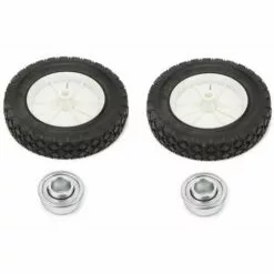 CYCLINGCOLORS 2x Roue De Tondeuse Universelle Diamètre 200mm Avec Pneu 8 X 1,75 Moyeu 35mm + 2x Roulement Tracteur Autoportée