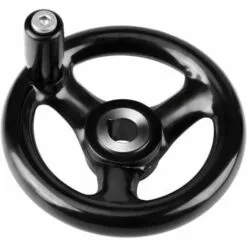 TINOR Roue à Main - Poignée De Volant Rond Noir à 3 Rayons Roue à Main En Plastique Avec Poignée Tournante Pour La Fraiseuse De Tour 12 * 100mm -Tondeuse Et Accessoires Boutique 59466315 2