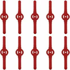 AOUGO 10 Pièces Lames De Tondeuse Jardin Tondeuse Accessoires, Lames De Rechange En Plastique, Outils De Jardin, Petit Trou 5mm, Pour Jardin Pelouse Tondeuse, Coupe-Bordures Sans Fil(Rouge)