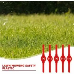 AOUGO 10 Pièces Lames De Tondeuse Jardin Tondeuse Accessoires, Lames De Rechange En Plastique, Outils De Jardin, Petit Trou 5mm, Pour Jardin Pelouse Tondeuse, Coupe-Bordures Sans Fil(Rouge) -Tondeuse Et Accessoires Boutique 60576081 4