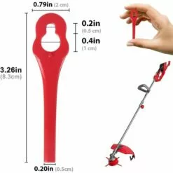 FVBJD Lot De 100 Tondeuse à Gazon En Plastique Lames, Lames De Rechange Pour Coupe Bordure, Pelouse Tondeuse Accessoires, Lames Plastique Rechange, Gros Trou 10mm Petit Trou 5mm (R100) -Tondeuse Et Accessoires Boutique 61286896 2