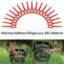 FVBJD 30 Pièces Lames En Plastique, Lames De Coupe En Plastique, Lidl Florabest Edge Cutter Blade Pour Pelouse Coupe Bordures(La Couleur Rouge) -Tondeuse Et Accessoires Boutique 61286937 3