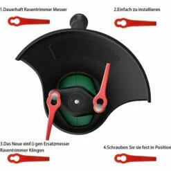 FVBJD 30 Pièces Lames En Plastique, Lames De Coupe En Plastique, Lidl Florabest Edge Cutter Blade Pour Pelouse Coupe Bordures(La Couleur Rouge) -Tondeuse Et Accessoires Boutique 61286937 4