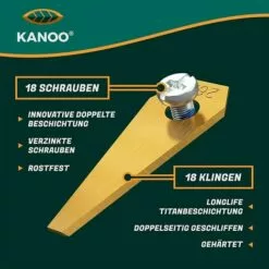 EINEMGELD Lot De 18 Lames De Rechange En Titane Pour Robot Tondeuse Bosch Indego - Qualité Supérieure - Avec Concept Amélioré -Tondeuse Et Accessoires Boutique 61324866 3