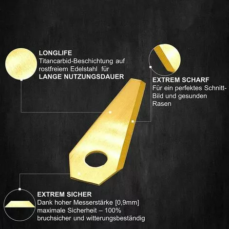 GroupM Carton écologique Doré Avec 18 Pièces De Lames De Tondeuse Robotique Pour Tondeuses à Gazon Automatiques 5 GroupM Carton écologique Doré Avec 18 Pièces De Lames De Tondeuse Robotique Pour Tondeuses à Gazon Automatiques – Image 3