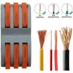 BEARSU Bornes De Connexion Automatique, Rapide Connecteur De Fil De Câble, Connecteur à écrou à Levier, Assortiment De Conducteurs Connecteurs De Fils Compacts SPL-3 (Paquet De 12) -Tondeuse Et Accessoires Boutique 65098821 4