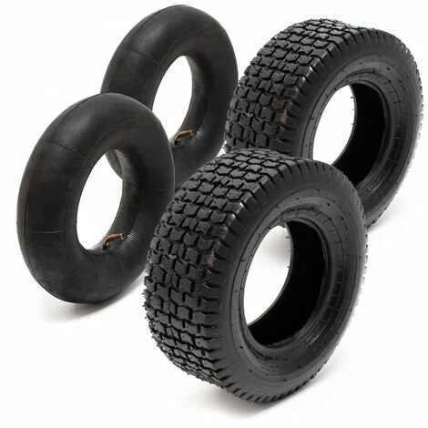 WILTEC Lot 2x Pneus 2x Chambres Air Tondeuse Autoportée 16x6.50-8 4PR Valve Coudée Chariot Diable Brouette 3 WILTEC Lot 2x Pneus 2x Chambres Air Tondeuse Autoportée 16x6.50-8 4PR Valve Coudée Chariot Diable Brouette