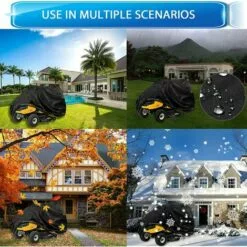 AOUGO Housse Tondeuse Autoportée, Couverture De Tondeuse à Gazon, 420D Tissu Oxford Résistant Aux UV/Eau/poussière, Housse Universelle Pour Tracteur De Jardin (L245 X W50 X H140CM) -Tondeuse Et Accessoires Boutique 65392710 4