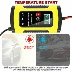 OSQI Chargeur De Batterie Intelligent Portable à écran LCD 6A/12V Avec Type De Réparation De Protections Multiples Pour Batterie De Moto De Voiture -Tondeuse Et Accessoires Boutique 65501466 3