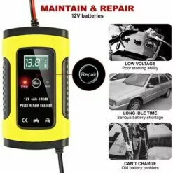 OSQI Chargeur De Batterie Intelligent Portable à écran LCD 6A/12V Avec Type De Réparation De Protections Multiples Pour Batterie De Moto De Voiture -Tondeuse Et Accessoires Boutique 65501466 4