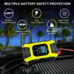 OSQI Chargeur De Batterie Intelligent 7A/12V Chargeur De Moto Rapide Portable Avec Mode De Réparation De Protection D'affichage LCD Pour Voiture Moto Auto Jaune 9 OSQI Chargeur De Batterie Intelligent 7A/12V Chargeur De Moto Rapide Portable Avec Mode De Réparation De Protection D'affichage LCD Pour Voiture Moto Auto Jaune -Tondeuse Et Accessoires Boutique 65501570 3