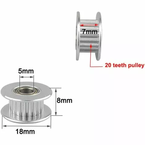 OSQI 10 Pcs Prime GT2 Poulie Idler 20 Dents 5mm Alésage, Alliage D'Aluminium GT2 Idler Avec Double Roulement à Billes, Pour Imprimante 3D 6mm Largeur Courroie De Distribution 4 OSQI 10 Pcs Prime GT2 Poulie Idler 20 Dents 5mm Alésage, Alliage D'Aluminium GT2 Idler Avec Double Roulement à Billes, Pour Imprimante 3D 6mm Largeur Courroie De Distribution – Image 2