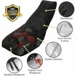 LUCKY-88 Housse De Tondeuse à Gazon Housse De Protection Pour Tondeuse à Gazon Noir 210D Tissu XL Taille 193*112*64cm -Tondeuse Et Accessoires Boutique 65806492 5