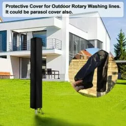 PESCE Housse De Protection Pour Séchoirs Parapluie , Tissu Oxford 420D Housse Étanche De Pour Séchoir De Jardins Cordes à Linge Rotatives, Ronde, 160x15x15cm (Noir) 11 PESCE Housse De Protection Pour Séchoirs Parapluie , Tissu Oxford 420D Housse Étanche De Pour Séchoir De Jardins Cordes à Linge Rotatives, Ronde, 160x15x15cm (Noir) -Tondeuse Et Accessoires Boutique 66263925 5