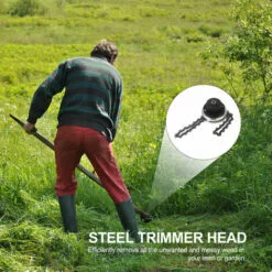 LIFCAUSAL Tête De Tondeuse Avec Lame De Coupe-chaîne à Bobine Tête De Tondeuse à Gazon D'extérieur Outil De Mangeur De Tête De Tondeuse En Acier Pour Remplacement De Tondeuse à Gazon à Arbres Droits -Tondeuse Et Accessoires Boutique 66373087 3