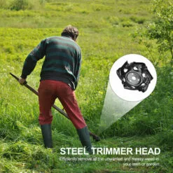 LIFCAUSAL Tête De Coupe Lame De Coupe Tête De Tondeuse à Gazon D'extérieur Tête De Rasoir En Acier Accessoires D'affûtage De Tête Outil De Mangeur D'herbe Remplacement Très Résistant -Tondeuse Et Accessoires Boutique 66373133 5