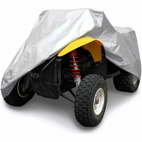 HKLFFJA Housse De Moto Argentée Universelle 210D Oxford Cloth Heavy Duty Quad Bike Cover All Weather Outdoor Motorcycle Scooter Covers ATV Cover 71"L×47"W×43"H 3 HKLFFJA Housse De Moto Argentée Universelle 210D Oxford Cloth Heavy Duty Quad Bike Cover All Weather Outdoor Motorcycle Scooter Covers ATV Cover 71"L×47"W×43"H
