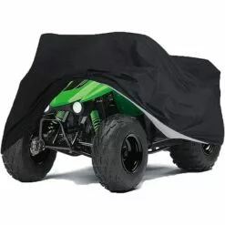HKLFFJA Housse De Voiture De Moto Noire 210D Oxford Cloth Heavy Duty Quad Bike Cover All Weather Outdoor Motorcycle Scooter Covers ATV Cover -